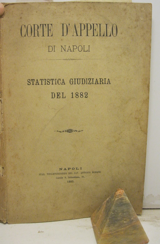 Relazione statistica dei lavori compiuti nel distretto della Corte d'Appello di Napoli nell'anno 1882 letta nell'adunanza generale degli 8 gennaio 1883 dal procuratore generale Giuseppe Borgnini.