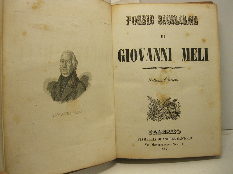 Poesie Siciliane Di Giovanni Meli Settima Edizione Libreria Antiquaria Coenobium