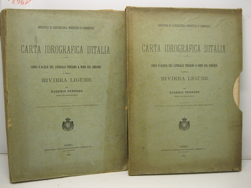 Carta idrografica d'Italia. Corsi d'acqua del litorale toscano a nord del Serchio e della Riviera Ligure.