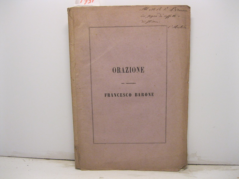 Orazione pel riaprimento degli studi nella Regia Università di Torino l'anno 1857.
