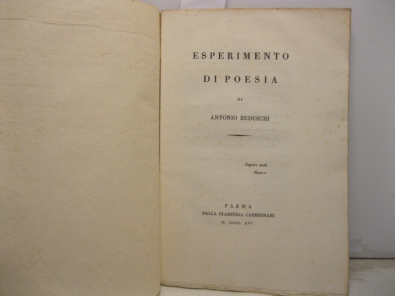 Esperimento di poesia di Antonio Beduschi.
