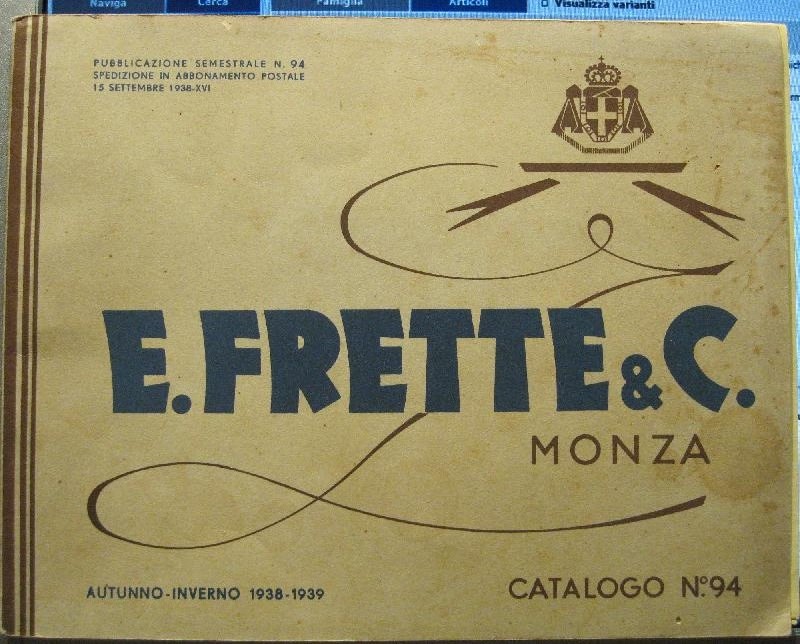 E. Frette & C., Monza, catalogo n. 94, autunno-inverno 1938-1939
