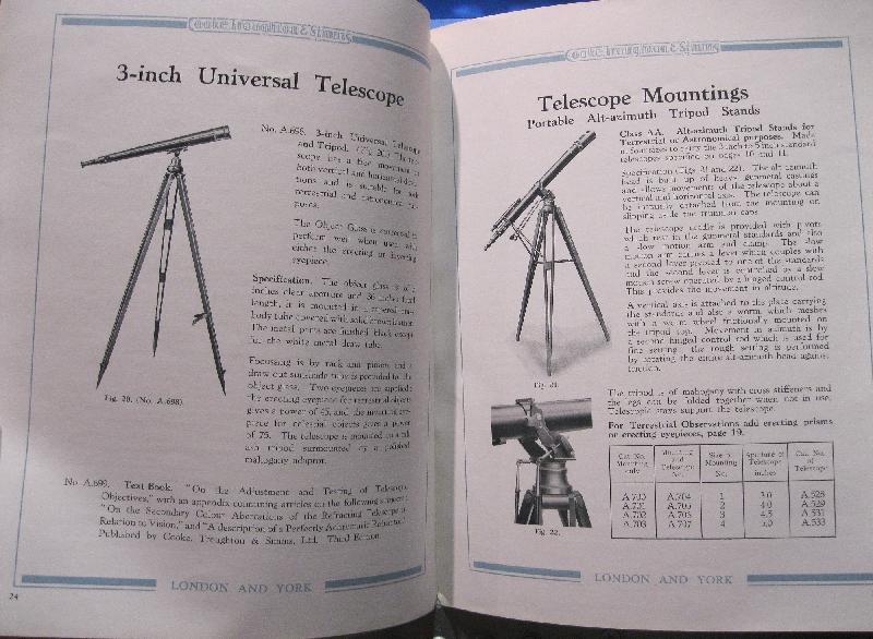 Catalogue of astronomical instruments and observatory equipment