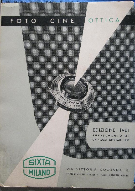 Foto cine ottica Sixta. Edizione 1961, supplemento al catalogo generale 1959