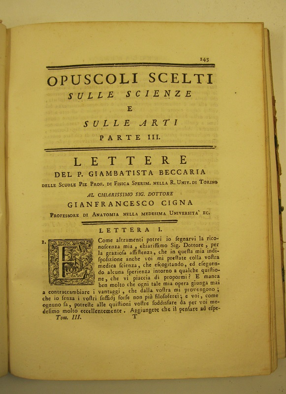Lettere al chiarissimo signor dottore Gianfrancesco Cigna...