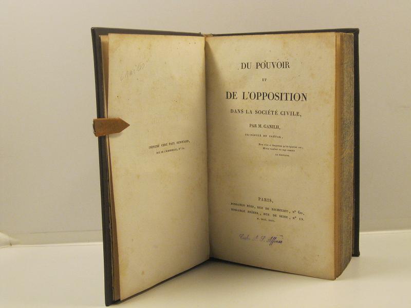 Du pouvoir et de l'opposition dans la sociètè civile