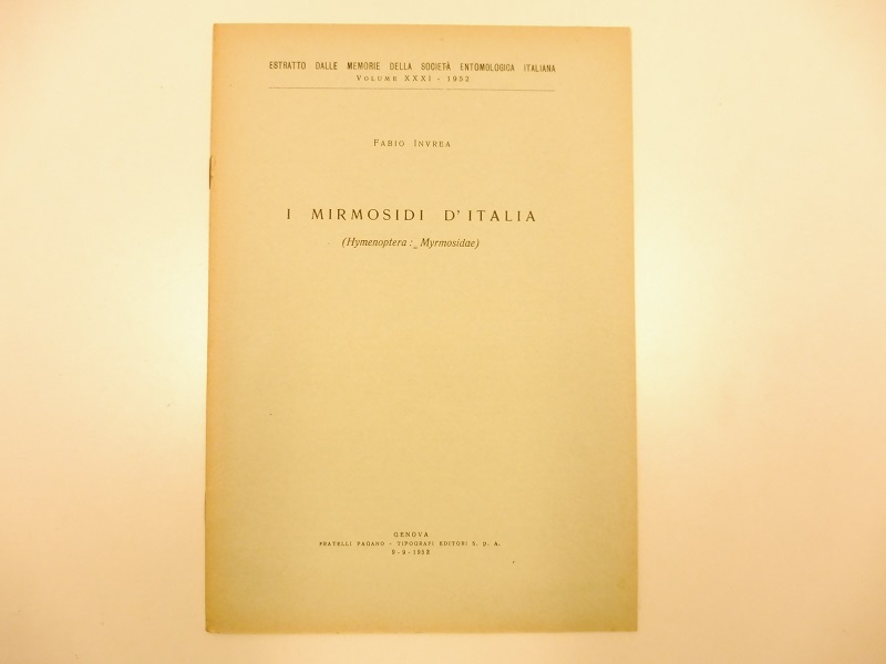 I mirmosidi d'Italia (hymenoptera: myrmosidae)
