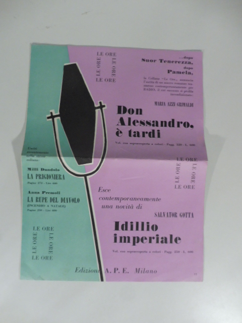 Pieghevole pubblicitario Edizioni A.P.E., Milano