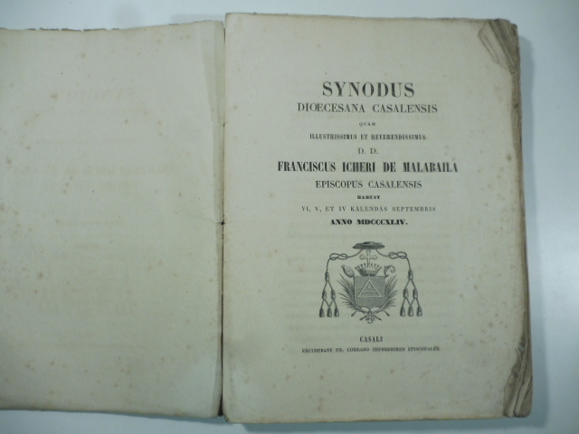 Synodus dioecesana casalensis quam illustrissimus et reverendissimus D.D. Franciscus Icheri de Malabaila... habuit