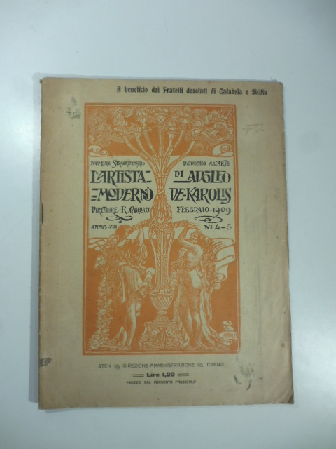 L'Artista moderno. Numero straordinario dedicato all'arte di Adolfo De Karolis