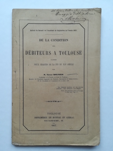 De la condition des debiteurs a Toulouse d'apres deux chartes de la fin du XII siecle