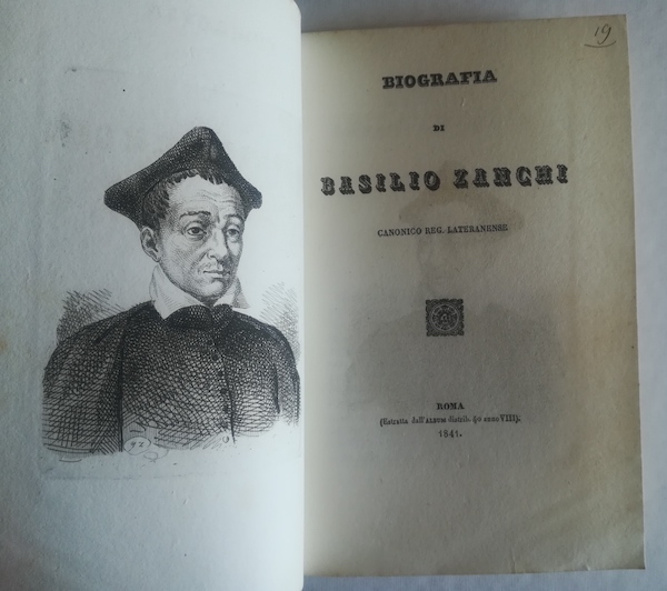 Biografia di Basilio Zanchi canonico reg. lateranense