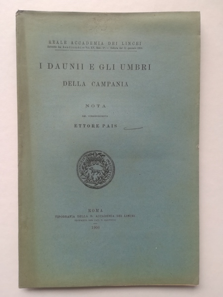 I Daunii e gli Umbri della Campania. Nota