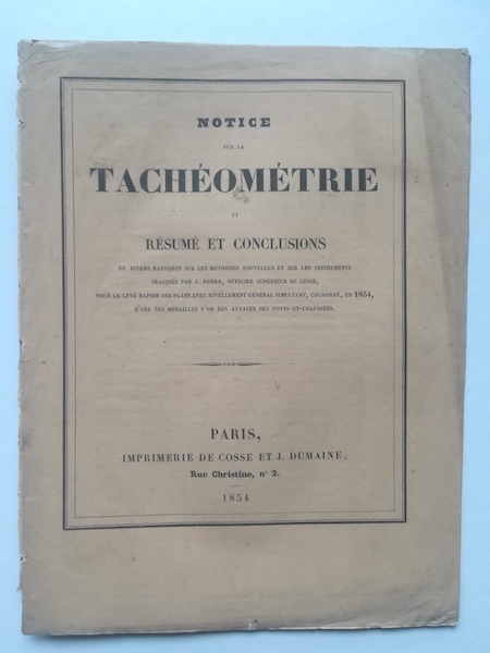 Notice sur la tacheometrie et resume et conclusions de divers rapports...
